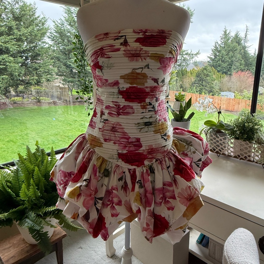 Ruched Strapless Mini Dress